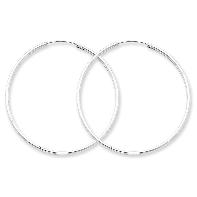 1.3mm Hoop Earrings Sterling Silver QE4358, MPN: QE4358, 883957929811