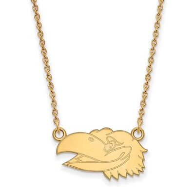 University of Kansas Small Pendant with Chain Necklace 10k Yellow Gold 1Y047UKS-18, MPN: 1Y047UKS-1…