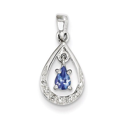 Tanzanite &amp; Diamond Pendant Sterling Silver QDX958, MPN: QDX958, 883957433943