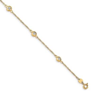Leslie&#39;s Diamond-cut Bracelet 14k Two-tone Gold Polished HB-LF1408-7.75, MPN: LF1408-7.75, 19110174…