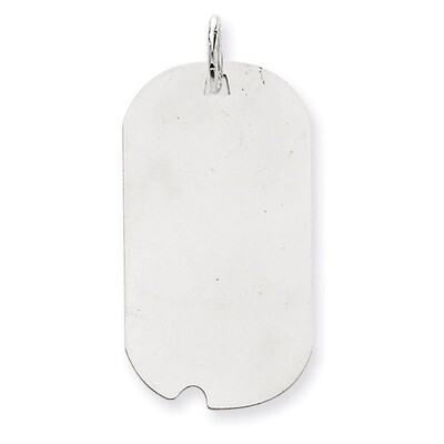Plain .035 Gauge Engravable Dog Tag with Notch Disc Charm 14k White Gold XWM598/35, MPN: XWM598/35,…