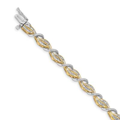 Bracelet Two Tone Gold 14k Gold Diamond BM4639-100-YWA, MPN: BM4639-100-YWA, 883957254821