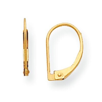 Leverback Single Earring Component 14k Yellow Gold YG783, MPN: YG783,