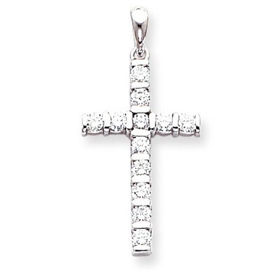 Diamond Latin Cross Pendant 14k White Gold XP96WAA, MPN: XP96WAA, 883957212159