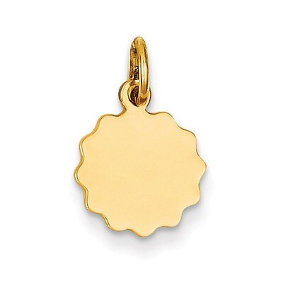 0.009 Gauge Engravable Scalloped Disc Charm 14k Gold XM163/09, MPN: XM163/09, 883957493664