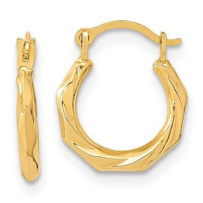 Twist Hoop Earrings 14k Gold Polished YE1899, MPN: YE1899, 191101799792