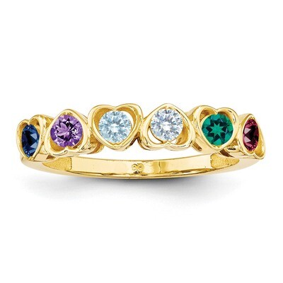 6 Stone Mother&#39;s Ring 14k Yellow Gold Genuine XMR85/6GY, MPN: XMR85_6, 883957449548