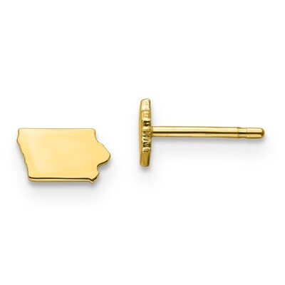 Iowa State Small Earrings Gold-plated on Silver Engravable XNE50GP-IA, MPN: XNE50GP-IA, 886774566467