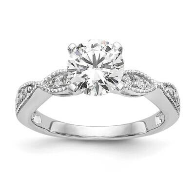 Si1/Si2, G H I, Round Semi-Mount Engagement Ring 14k White Gold Lab Grown Diamond RM2529E-100-7WLG,…