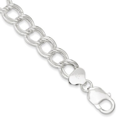 8.5 Inch 10.5mm Double Link Charm Bracelet Sterling Silver QG2211-8.5, MPN: QG2211-8.5, 883957948836