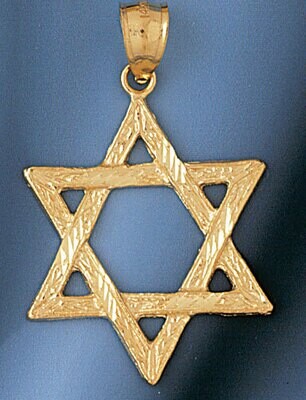 Dazzlers Jewelry Star of David Pendant Necklace Charm Bracelet in Yellow, White or Rose Gold 9160, …