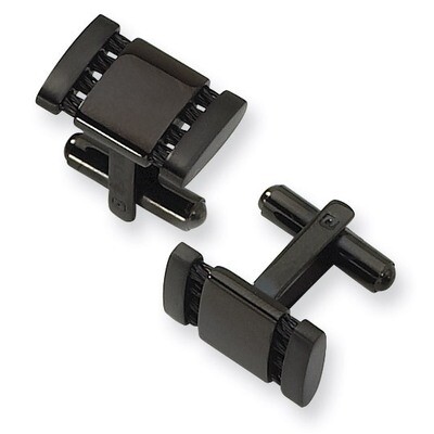 Black IP-plated Cufflinks - Stainless Steel SRC104 by Chisel, MPN: SRC104, 883957747071