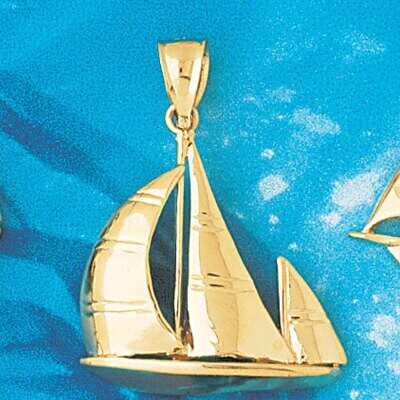 Dazzlers Jewelry Sailboat Pendant Necklace Charm Bracelet in Yellow, White or Rose Gold 1229, MPN: …