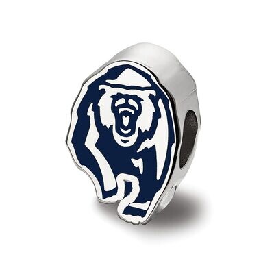 University of California Berkeley Golden Bear Front Facing Enameled Logo Pendant Sterling Silver SS…