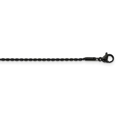Black Ip-Plated 1.5mm 18 Inch Rope Chain Stainless Steel Polished SRN2839-18, MPN: SRN2839, 1911018…