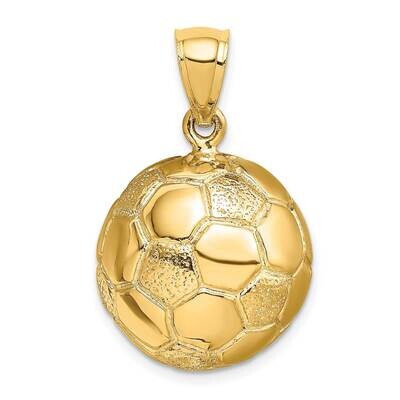 Soccerball Charm 14k Gold 3-D C3760, MPN: C3760, 637218020553