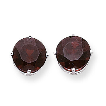 Garnet Diamond Round Stud Earrings 14k Gold XE77WGA, MPN: XE77WGA, 883957099859