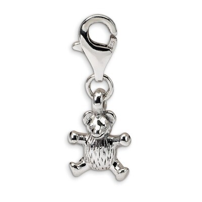 Teddy Bear Click-on for Bead - Sterling Silver QRS581, MPN: QRS581, 883957724911
