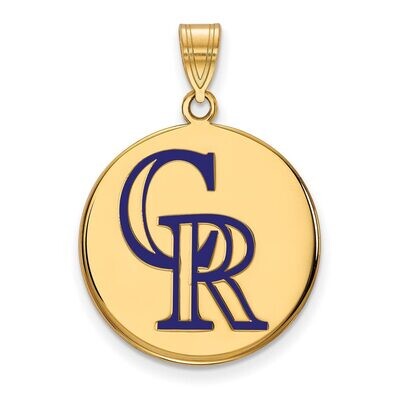 Colorado Rockies Large Enamel Disc Pendant Gold-plated Silver GP020ROK, MPN: GP020ROK, 886774925189