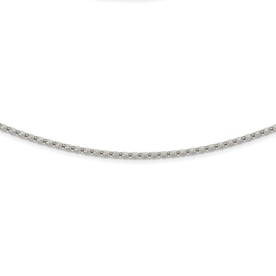 18 Inch Enclosed CZ Diamond Chain Necklace Sterling Silver QG5325-18, MPN: QG5325-18, 886774107219