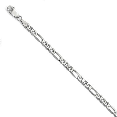 Leslie&#39;s 4.0mm Flat Figaro Chain 7 Inch 14K White Gold HB-1301-7, MPN: 1301-7, 191101849190