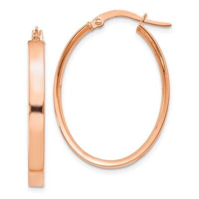 ]Rhodium Oval Hoop Earrings 14k Rose Gold Plated TF1457, MPN: TF1457, 191101987755