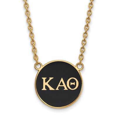 Kappa Alpha Theta Small Enameled Pendant with 18 Inch Chain Gold-plated Silver GP030KAT-18, MPN: GP…