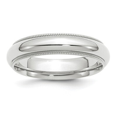 5mm Milgrain Comfort Fit Band 14k White Gold WMC050 Engravable, MPN: WMC050, 886774471792