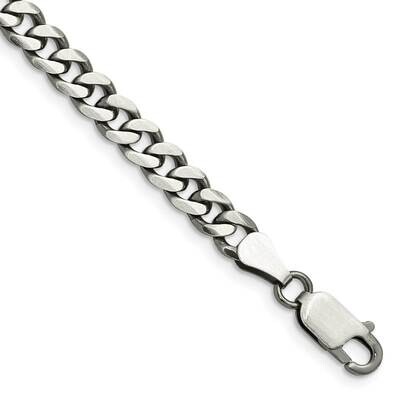 6mm Curb Chain 8 Inch Sterling Silver Antiqued QCB150A-8, MPN: QCB150A-8, 191101770401