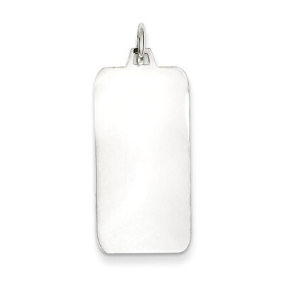 Rectangle Disc Charm Engravable Sterling Silver QM449/27, MPN: QM449/27, 883957577210