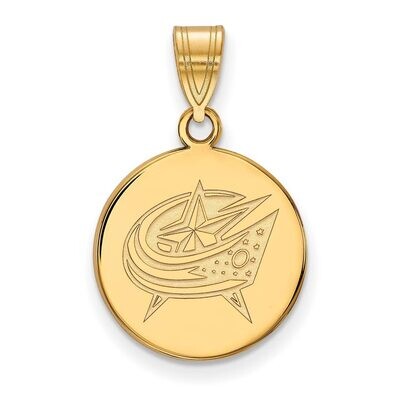 Columbus Blue Jackets Large Disc Pendant 10k Yellow Gold 1Y012BJA, MPN: 1Y012BJA, 886774735177