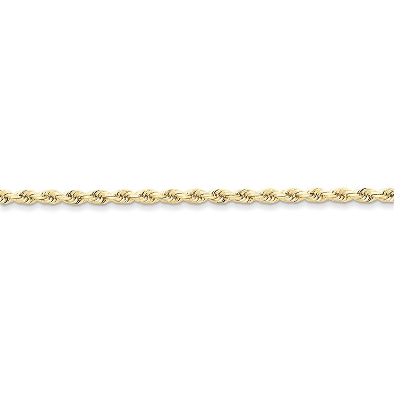 3mm Handmade Diamond-cut Rope Chain 24 Inch 10k Gold 10K023-24, MPN: 10K023-24, 886774399850