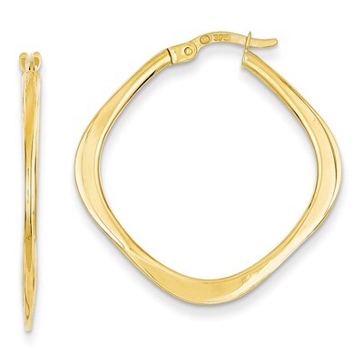 Tapered Square Hoop Earrings 14k Gold TL689, MPN: TL689, 869944868882
