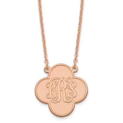 Clover Monogram Necklace Sterling Silver Rose-plated XNA601RP, MPN: XNA601RP,