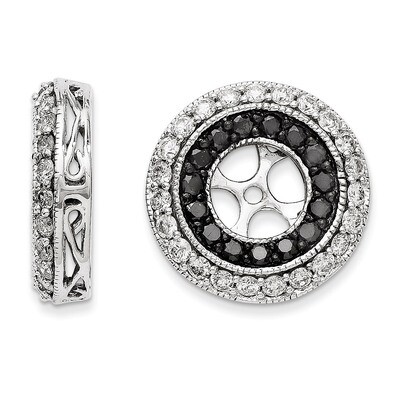 Black &amp; White Diamond Earring Jackets 14k White Gold XJ68A, MPN: XJ68A, 886774126845