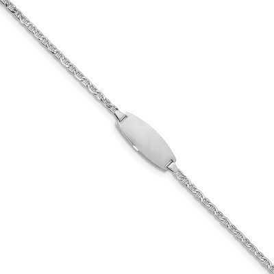 5.5 Inch Oval ID Semi-Solid Anchor Bracelet 14k white Gold DCID145W-5.5, MPN: DCID145W-5.5, 8839577…