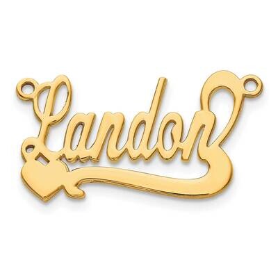 Polished Heart Name Plate Sterling Silver Gold-plated XNA139GP, MPN: XNA139GP, 883957970714