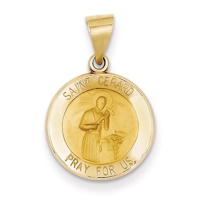 Saint Gerard Medal Pendant 14k Gold Polished and Satin XR1330, MPN: XR1330, 883957475288