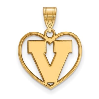 University of Virginia Pendant in Heart Gold-plated Silver GP056UVA, MPN: GP056UVA, 886774949697