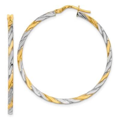White Rhodium Polished Twist Hoop Earrings 14k Gold TF2085, MPN: TF2085, 883957988665