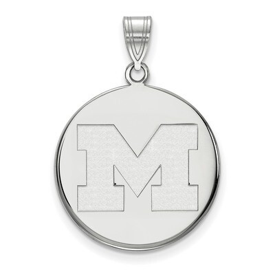 Michigan University of Large Disc Pendant Sterling Silver SS038UM, MPN: SS038UM, 886774959665