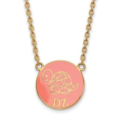 Delta Zeta Small Enameled Pendant with 18 Inch Chain Gold-plated Silver GP043DZ-18, MPN: GP043DZ-18…