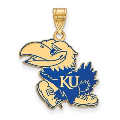 University of Kansas Large Enamel Pendant Gold-plated Silver GP028UKS, MPN: GP028UKS, 886774932101