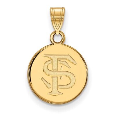 Florida State University Small Disc Pendant 14k Yellow Gold 4Y037FSU, MPN: 4Y037FSU, 886774880013