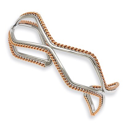 Pink IP-plated Textured Cuff Bangle - Stainless Steel SRB853 by Chisel, MPN: SRB853, 886774971407