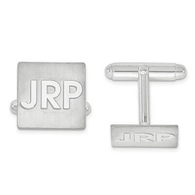 Raised Letters Square Monogram Cuff Links 14k White Gold XNA612W, MPN: XNA612W, 886774555591