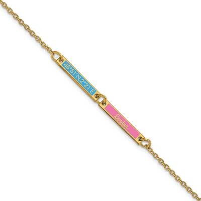 Brushed Epoxied 2 Station Bracelet Sterling Silver Gold-plated XNA1183/2GP, MPN: XNA1183/2GP,