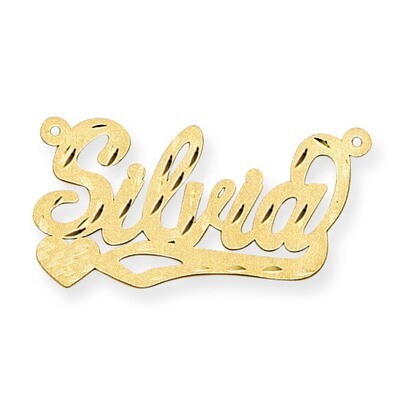 0.013 Gauge Satin Diamond-cut Nameplate Pendant 14k Gold XNA176Y, MPN: XNA176Y, 191101541995