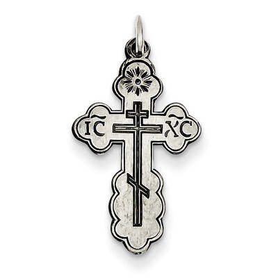 Eastern Orthodox Cross Charm Sterling Silver QC454, MPN: QC454, 883957569215