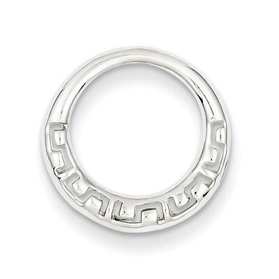 Sterling Silver Rhodium Plated Greek Circle Slide QP2757